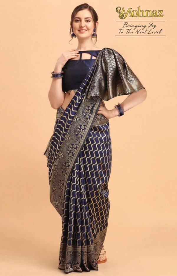 ব্লাউজ পিস সহ প্রিন্টেড সিল্ক শাড়ি