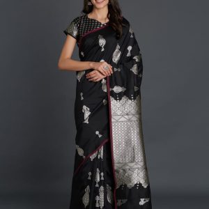 ব্লাউজ পিস সহ প্রিন্টেড সিল্ক শাড়ি