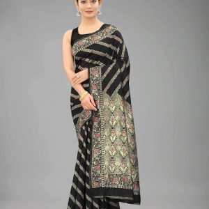 ব্লাউজ পিস সহ প্রিন্টেড সিল্ক শাড়ি