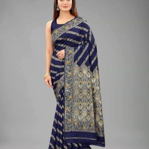 ব্লাউজ পিস সহ প্রিন্টেড সিল্ক শাড়ি