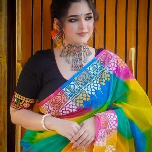 ভাইরাল হাই কোয়ালিটি হাফসিল্ক শাড়ি