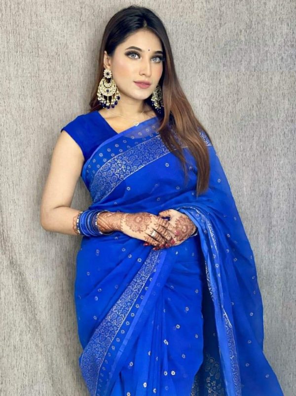 ভাইরাল হাই কোয়ালিটি হাফসিল্ক শাড়ি