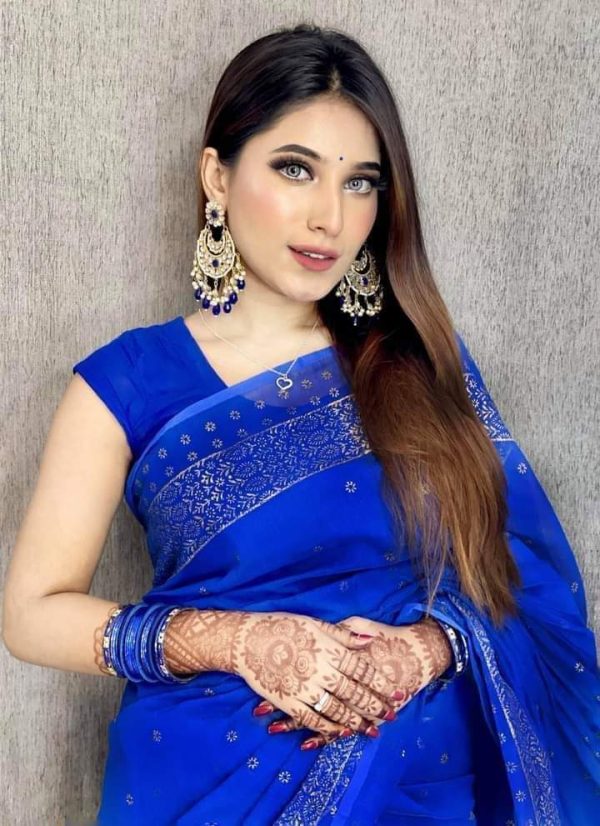 ভাইরাল হাই কোয়ালিটি হাফসিল্ক শাড়ি - Image 4