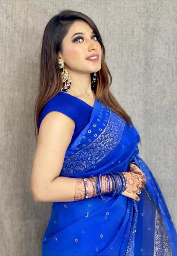 ভাইরাল হাই কোয়ালিটি হাফসিল্ক শাড়ি - Image 5