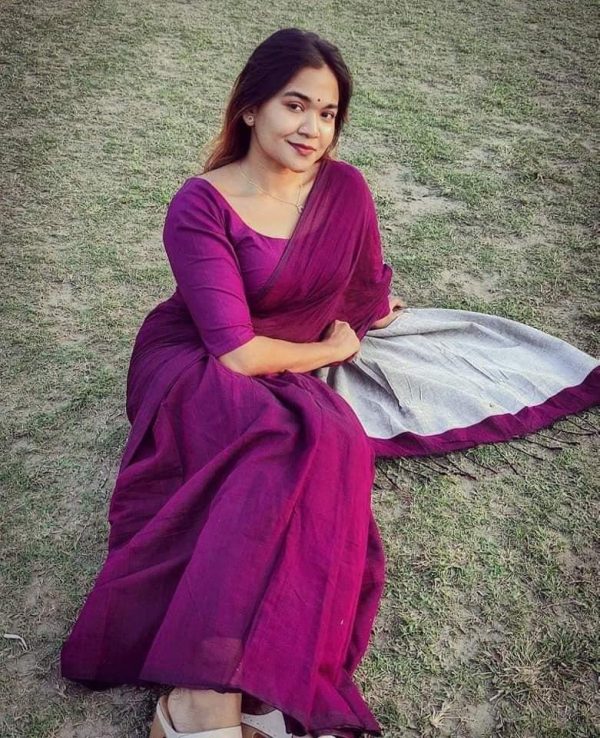 রুচিশীল ডিজাইন এন্ডি কটন সুতি শাড়ি