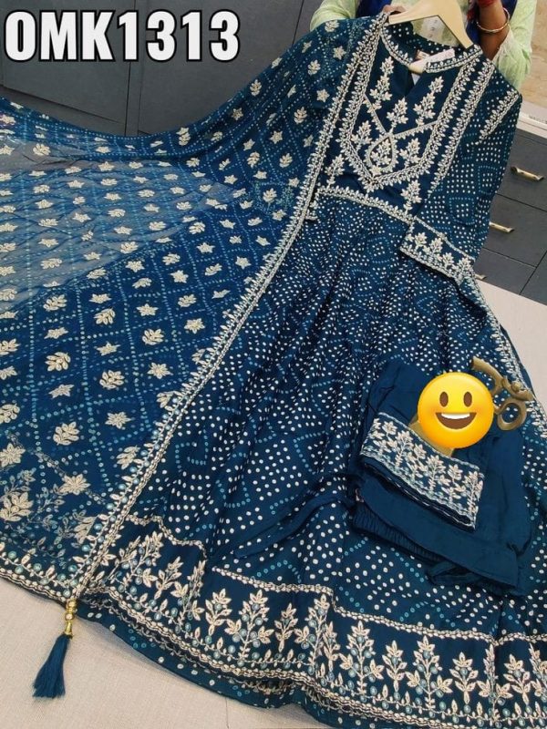 রেডিমেড রেশমি কটন গাউন থ্রি পিস