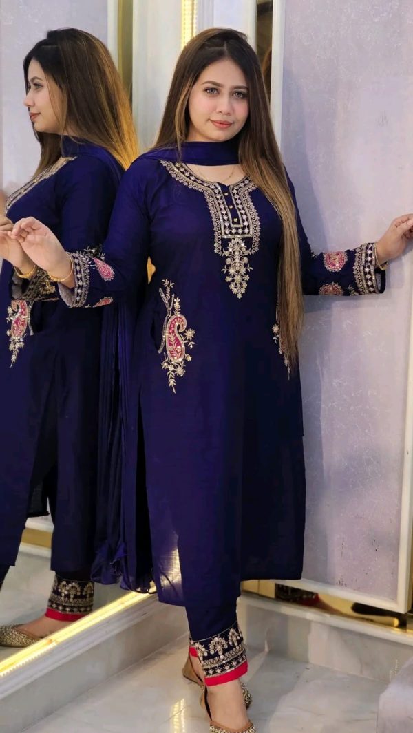 শিপন জর্জেট থ্রি-পিস - Image 2