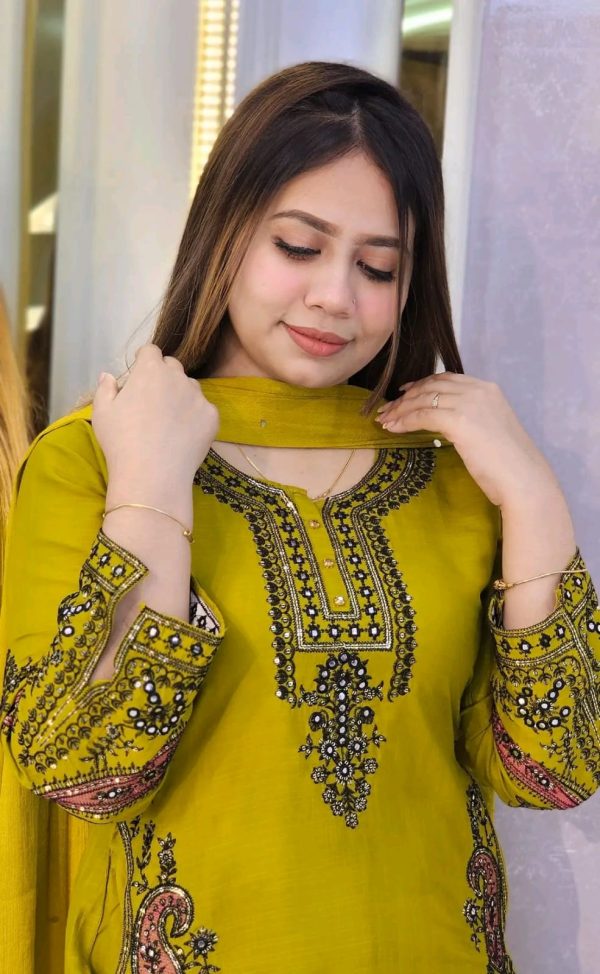 সিকোয়েন্স এমবোডারি থ্রি-পিস - Image 3