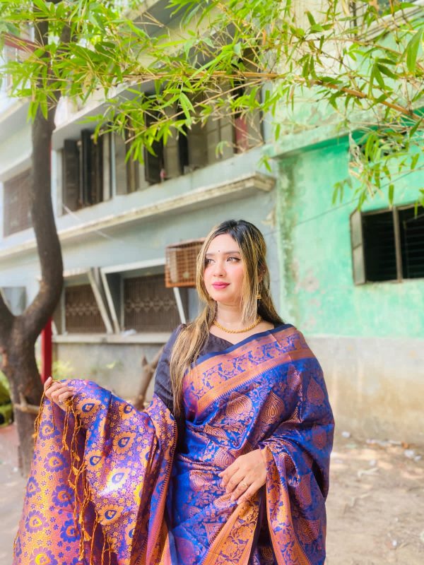 সিল্ক কাতান শাড়ি - Image 5