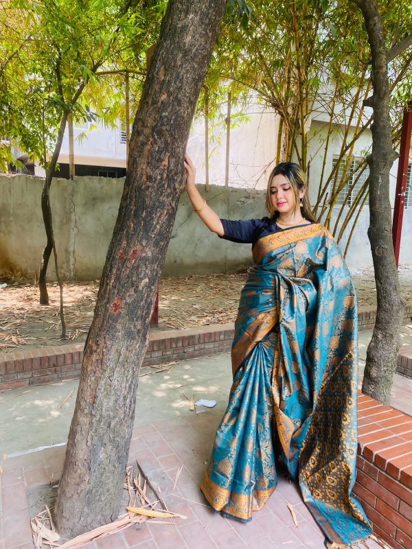 সিল্ক কাতান শাড়ি - Image 3