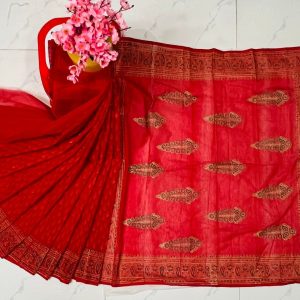 হাফ সিল্ক ব্লক প্রিন্ট শাড়ি কালেকশন