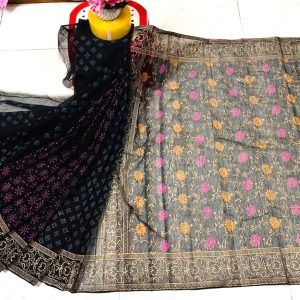 হাফ সিল্ক ব্লক প্রিন্ট শাড়ি কালেকশন