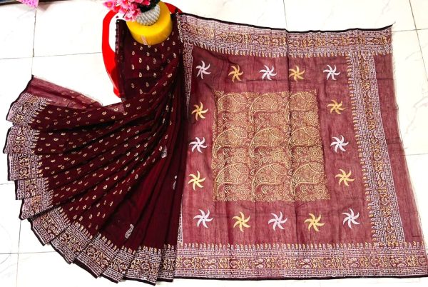 হাফ সিল্ক ব্লক প্রিন্ট শাড়ি কালেকশন