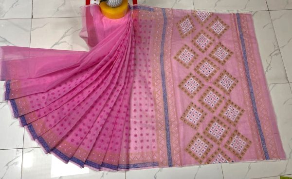 হাফ সিল্ক ব্লক প্রিন্ট শাড়ি কালেকশন