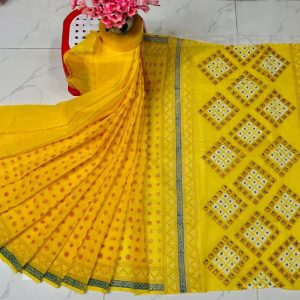 হাফ সিল্ক ব্লক প্রিন্ট শাড়ি কালেকশন