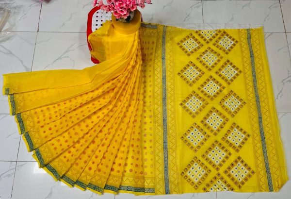 হাফ সিল্ক ব্লক প্রিন্ট শাড়ি কালেকশন