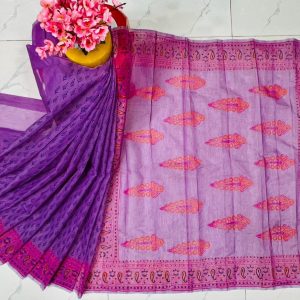হাফ সিল্ক ব্লক প্রিন্ট শাড়ি কালেকশন