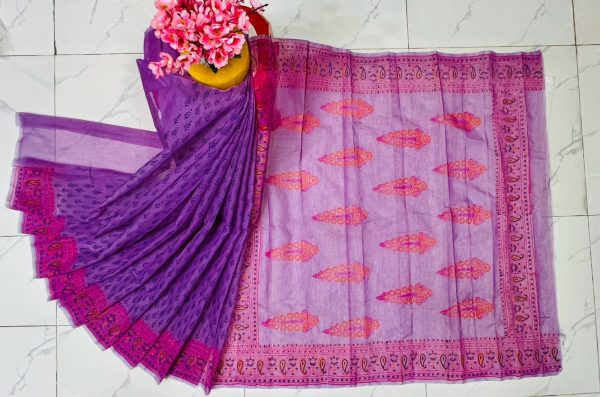 হাফ সিল্ক ব্লক প্রিন্ট শাড়ি কালেকশন