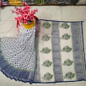 হাফ সিল্ক ব্লক প্রিন্ট শাড়ি কালেকশন