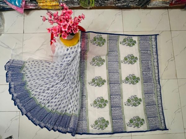 হাফ সিল্ক ব্লক প্রিন্ট শাড়ি কালেকশন