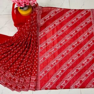 হাফ সিল্ক ব্লক প্রিন্ট শাড়ি কালেকশন