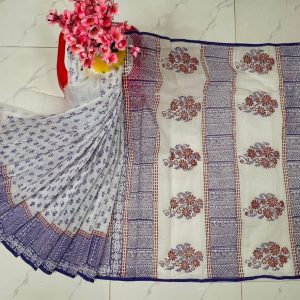 হাফ সিল্ক ব্লক প্রিন্ট শাড়ি কালেকশন