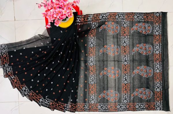 হাফ সিল্ক ব্লক প্রিন্ট শাড়ি কালেকশন
