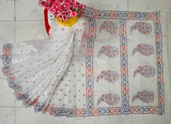 হাফ সিল্ক ব্লক প্রিন্ট শাড়ি কালেকশন