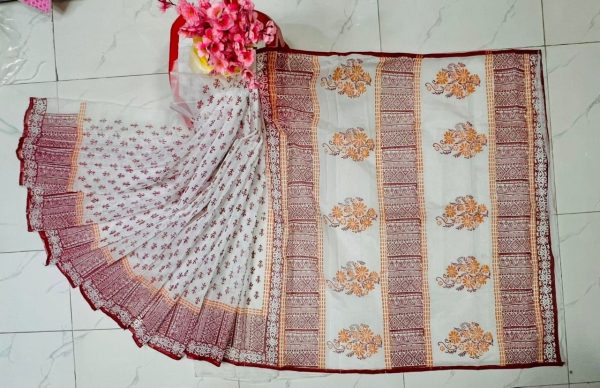হাফ সিল্ক ব্লক প্রিন্ট শাড়ি কালেকশন