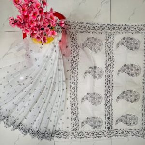 হাফ সিল্ক ব্লক প্রিন্ট শাড়ি কালেকশন
