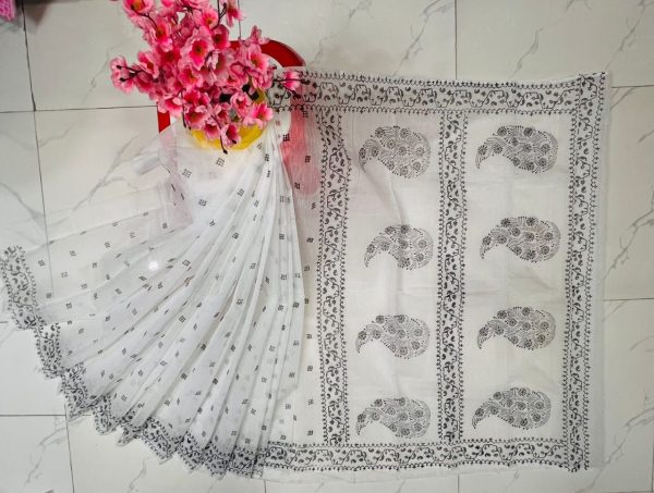 হাফ সিল্ক ব্লক প্রিন্ট শাড়ি কালেকশন
