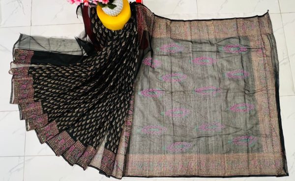 হাফ সিল্ক ব্লক প্রিন্ট শাড়ি কালেকশন