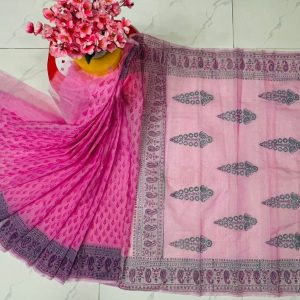 হাফ সিল্ক ব্লক প্রিন্ট শাড়ি কালেকশন