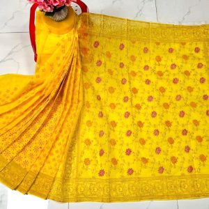 হাফ সিল্ক ব্লক প্রিন্ট শাড়ি কালেকশন