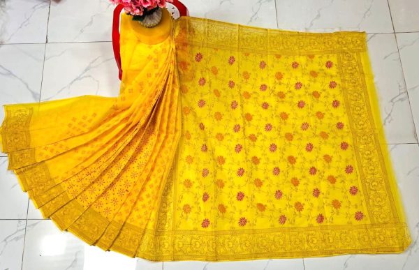 হাফ সিল্ক ব্লক প্রিন্ট শাড়ি কালেকশন