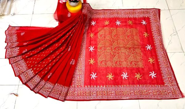 হাফ সিল্ক ব্লক প্রিন্ট শাড়ি কালেকশন