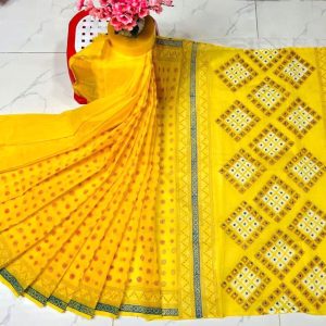 হাফ সিল্ক ব্লক প্রিন্ট শাড়ি কালেকশন