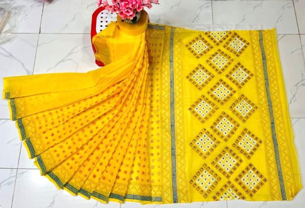 হাফ সিল্ক ব্লক প্রিন্ট শাড়ি কালেকশন