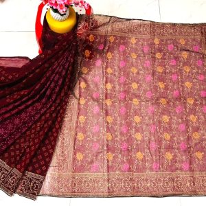হাফ সিল্ক ব্লক প্রিন্ট শাড়ি কালেকশন