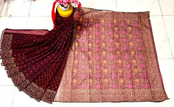 হাফ সিল্ক ব্লক প্রিন্ট শাড়ি কালেকশন