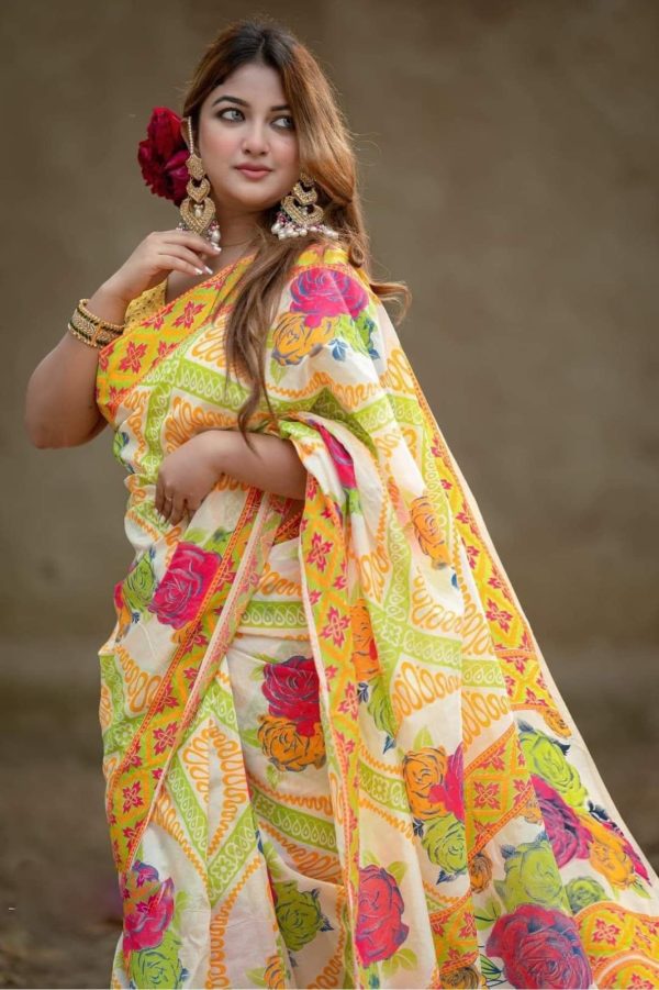 হাফ সিল্ক শাড়ি - Image 3