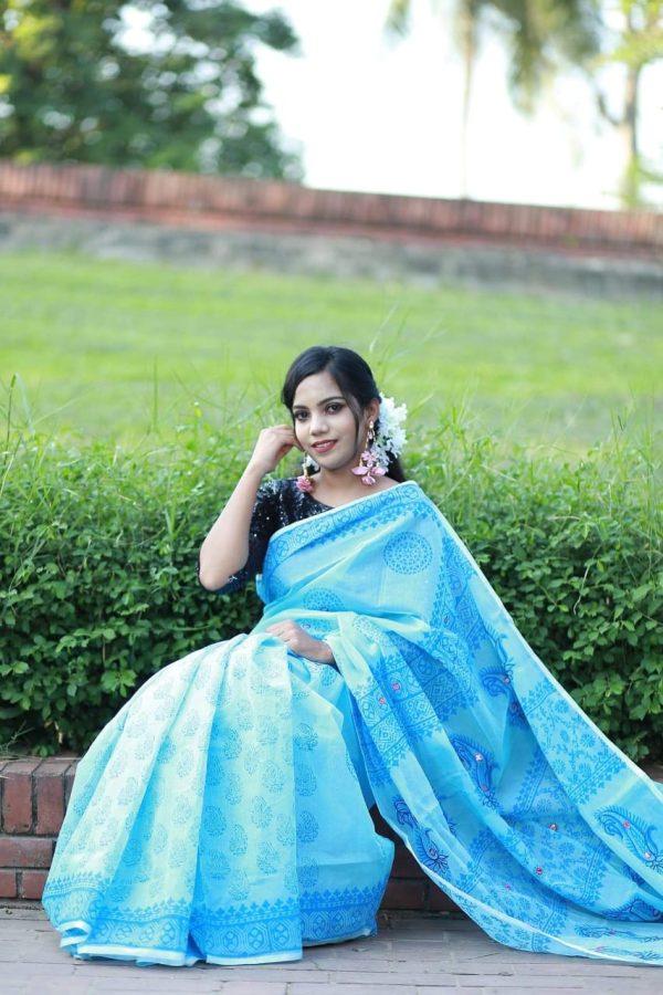 হাফ সিল্ক শাড়ি - Image 3