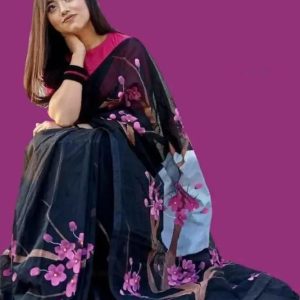 হ্যান্ড প্রিন্ট শাড়ি