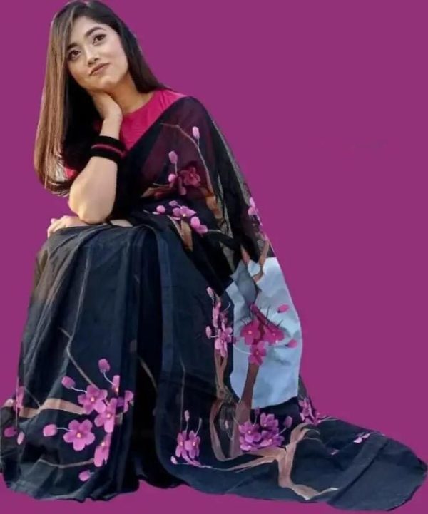 হ্যান্ড প্রিন্ট শাড়ি