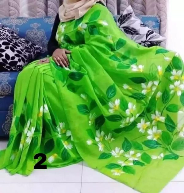 হ্যান্ড প্রিন্ট শাড়ি