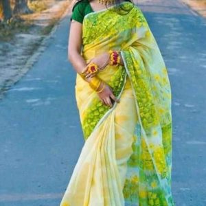 হ্যান্ড প্রিন্ট শাড়ি