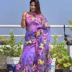 হ্যান্ড প্রিন্ট শাড়ি