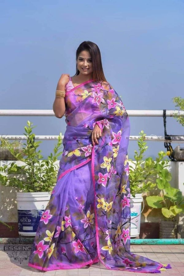 হ্যান্ড প্রিন্ট শাড়ি
