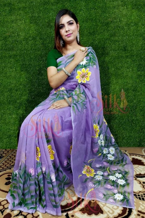 হ্যান্ড প্রিন্ট শাড়ি