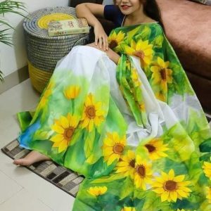 হ্যান্ড প্রিন্ট শাড়ি
